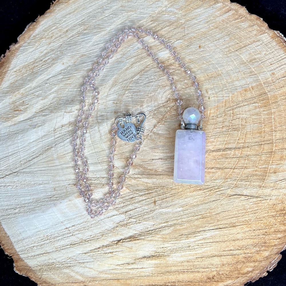 Angel Aura Quartz Crystal Bottle Necklace